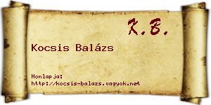 Kocsis Balázs névjegykártya